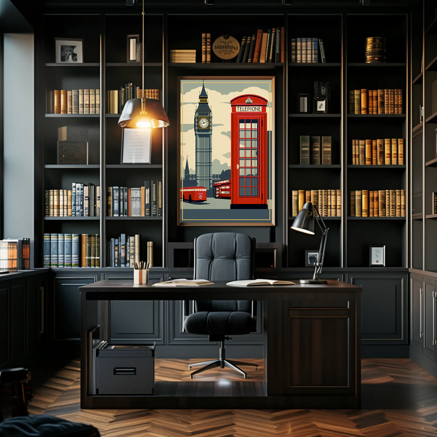 London Red Phone Booth Big Ben Travel Poster