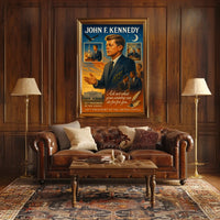 John F. Kennedy Vintage Patriotic Leadership Poster