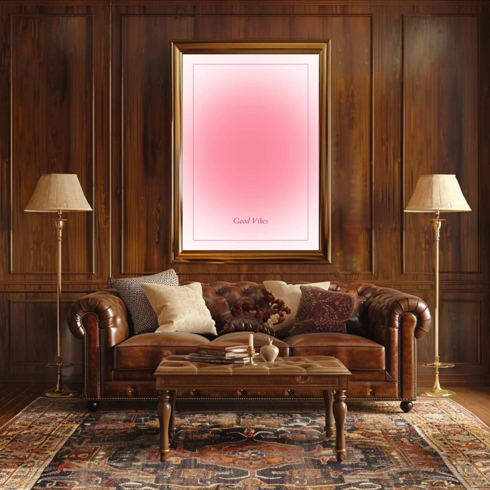 Good Vibes Soft Pink Minimalism Motivational or Quote Poster PosterGoat