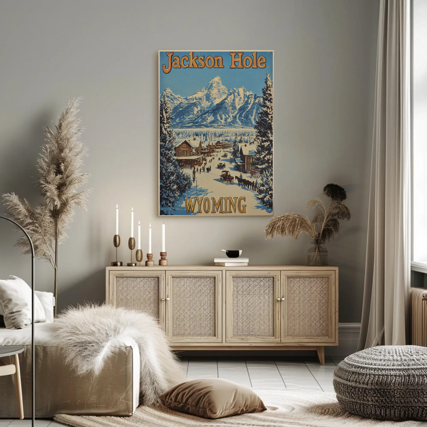 Jackson Hole Wyoming Vintage Poster - Wild West