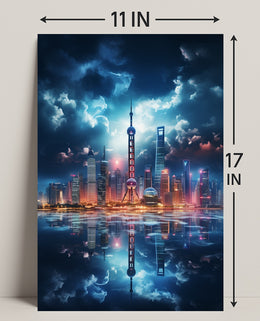 Reflections Of A Modern Skyline Modern Poster