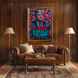 Commanding Colors Donald Trump in Pop Art Poster