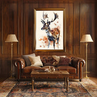 Majestic Deer Wildlife Poster Vintage Nature Print