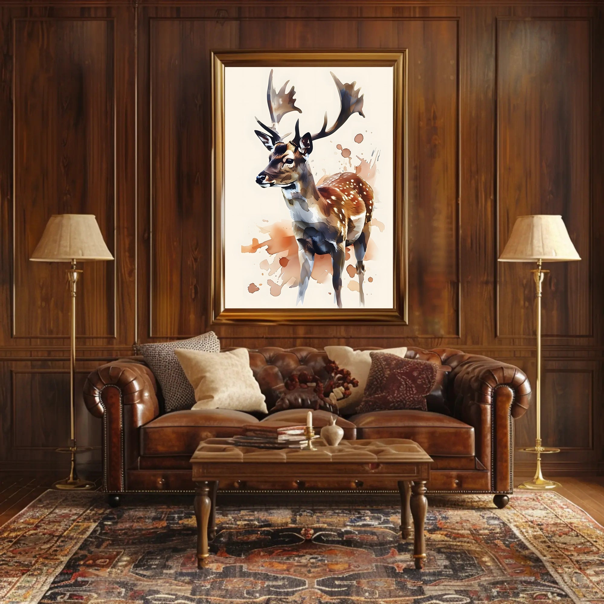 Majestic Deer Wildlife Poster Vintage Nature Print