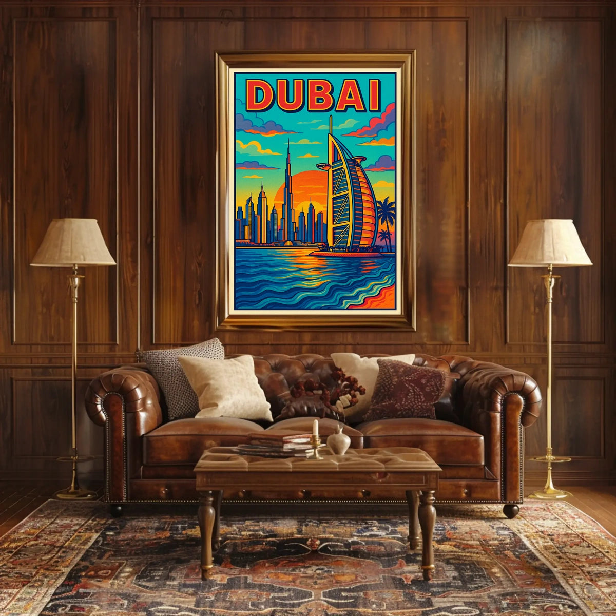 Dubai Skyline Illustration Poster