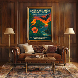American Samoa National Park Vibrant Scenic Travel Poster