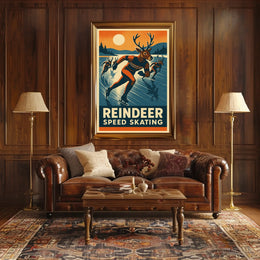 Reindeer Speed Skating Poster