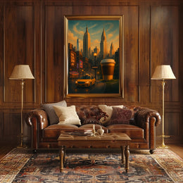 New York City Poster Modern Urban Nightlife Wall Art