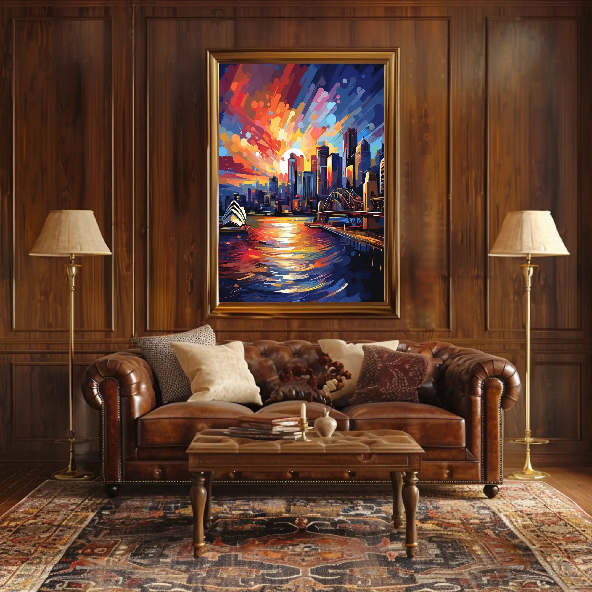 Sydney Harbor Twilight Scenic Art Travel Poster