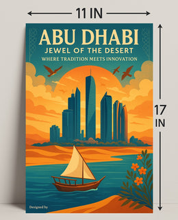 Abu Dhabi Jewel of the Desert Urban Cityscape Poster