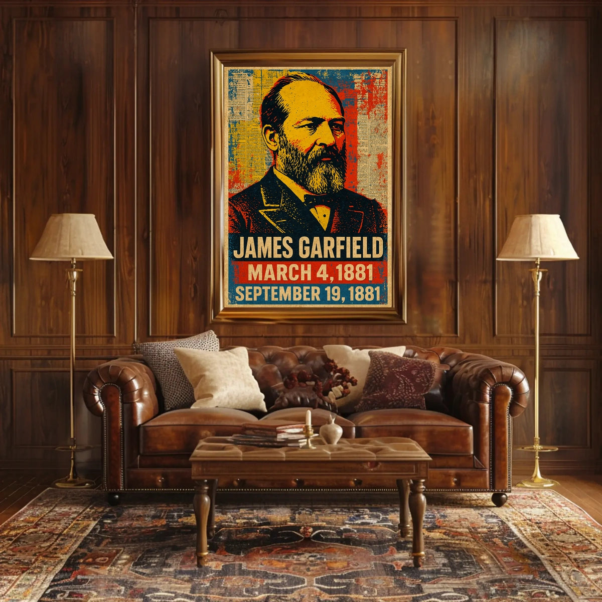 James A. Garfield 20th President of the United States Street Art Mashup Poster
