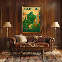 Puerto Rico Vintage Travel Poster: The Enchanted Isle