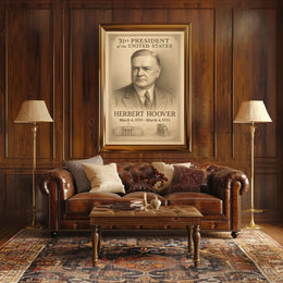 Herbert Hoover 31st President Sketch Poster Art Print for Home Decor PosterGoat
