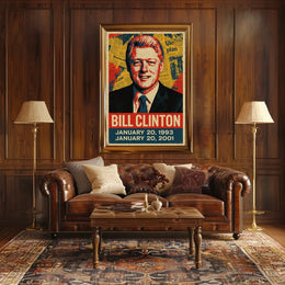 Bill Clinton 42nd President of the United States Street Art Mashup Poster