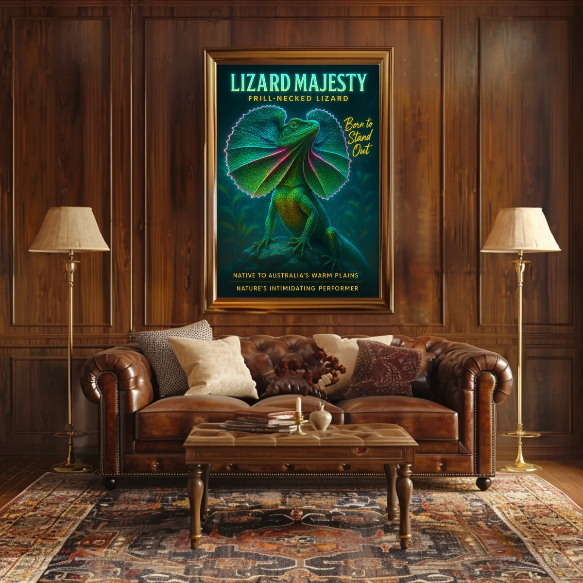 Lizard Majesty Frill-Necked Lizard Poster