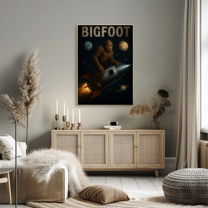 Vintage Poster Bigfoot Space Realism