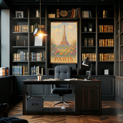 Paris Eiffel Tower Floral Pastel Art Poster Poster