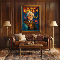 Albert Einstein Scenic Vintage Wanderlust Poster