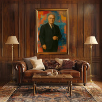 Roosevelt Portrait on Abstract Background: Historical or Presidential Poster