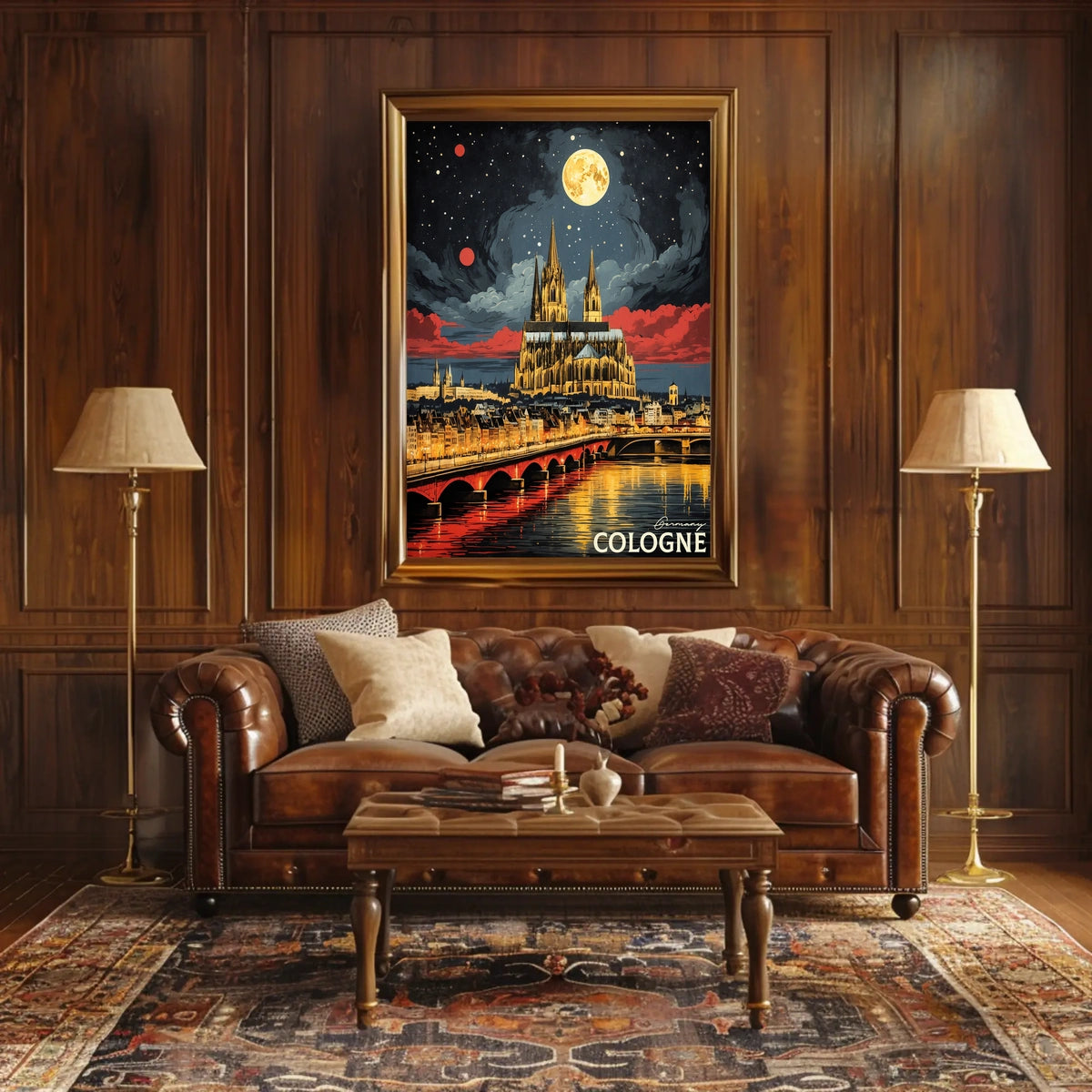 Cologne at Night Poster