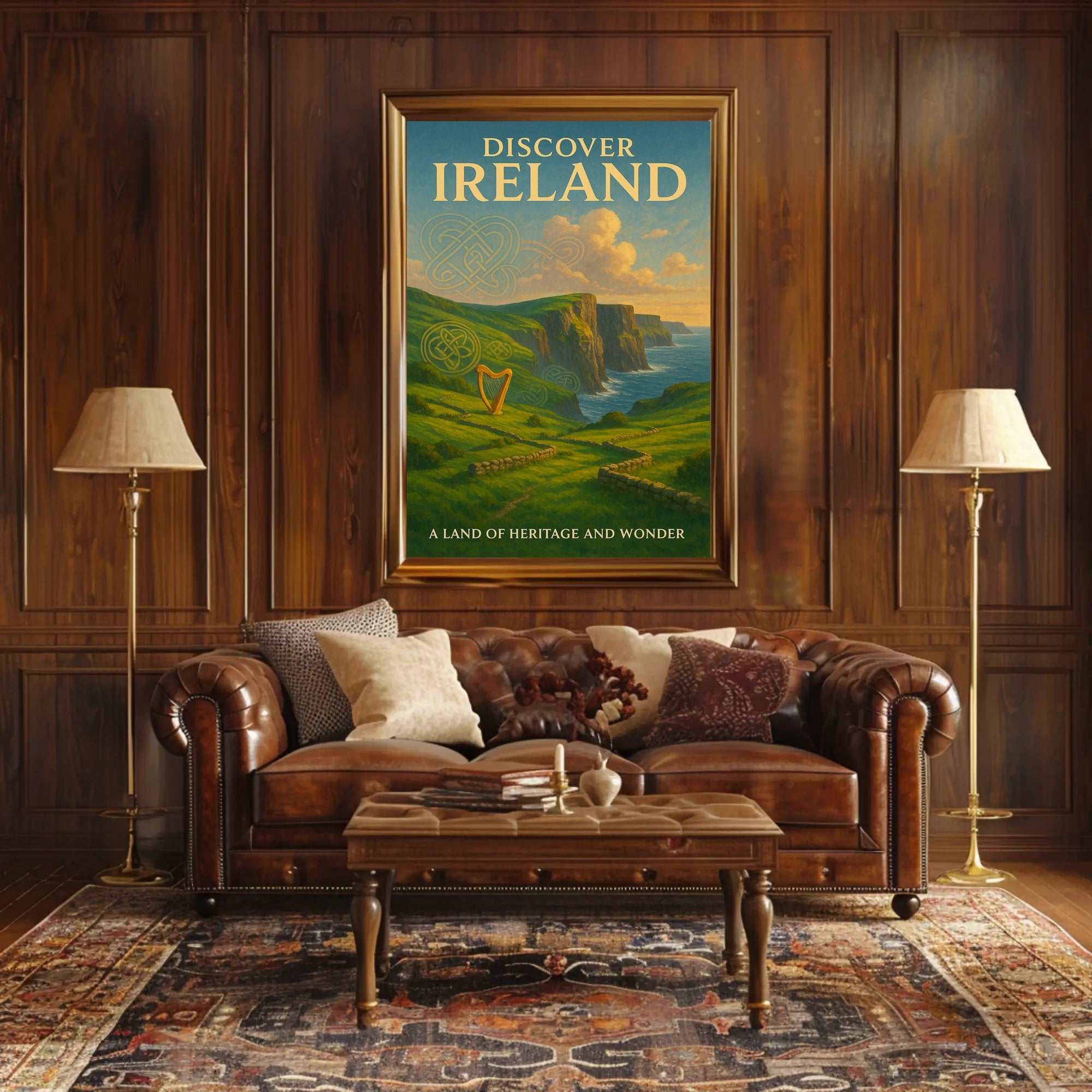 Irish Landscapes: Cliffs and Culture Heritage Poster
