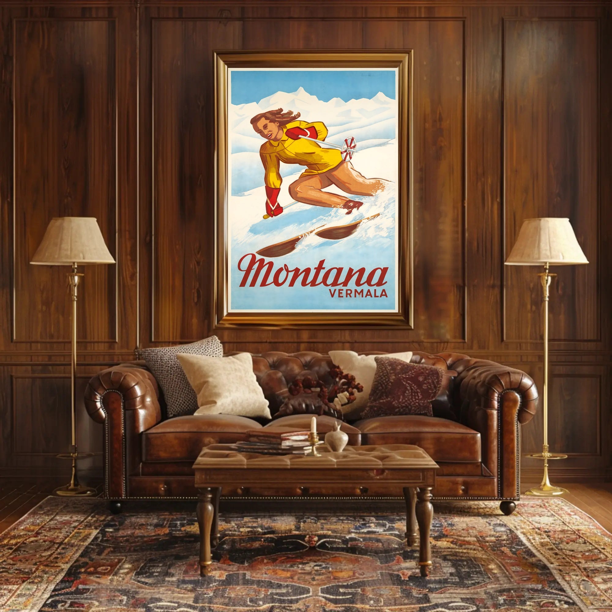 Montana Vermala Ski Resort Poster PosterGoat