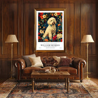 William Morris Inspired Floral Dog Artistic Poster
