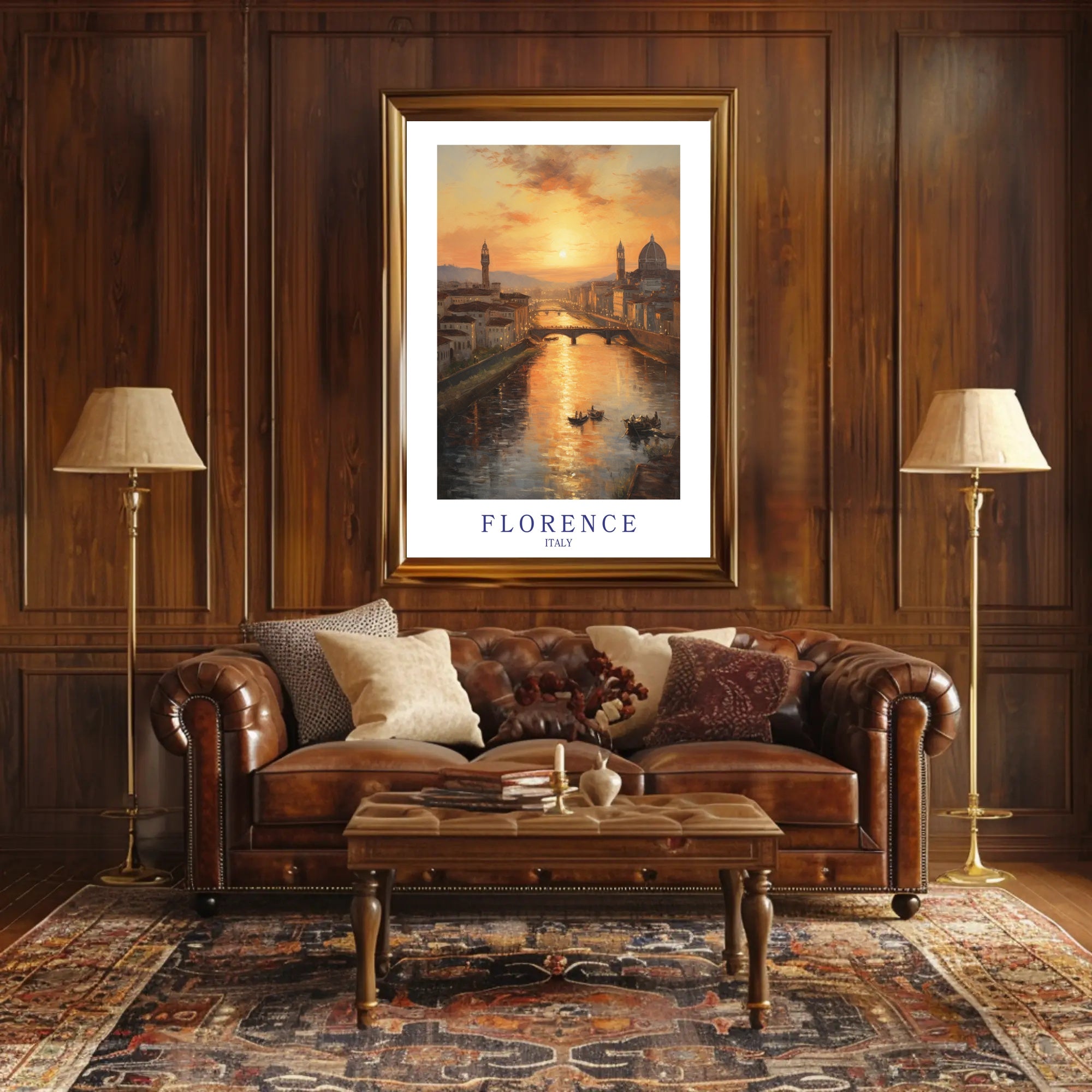 Florence Cityscape at Sunset: Urban or Cityscape Poster PosterGoat