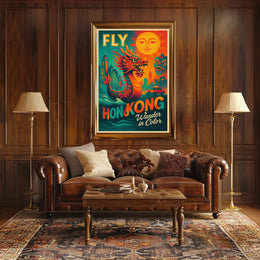 Fly To Hong Kong Wander In Color Poster