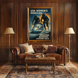 USA Womens Bobsleigh Breaking Barriers Poster