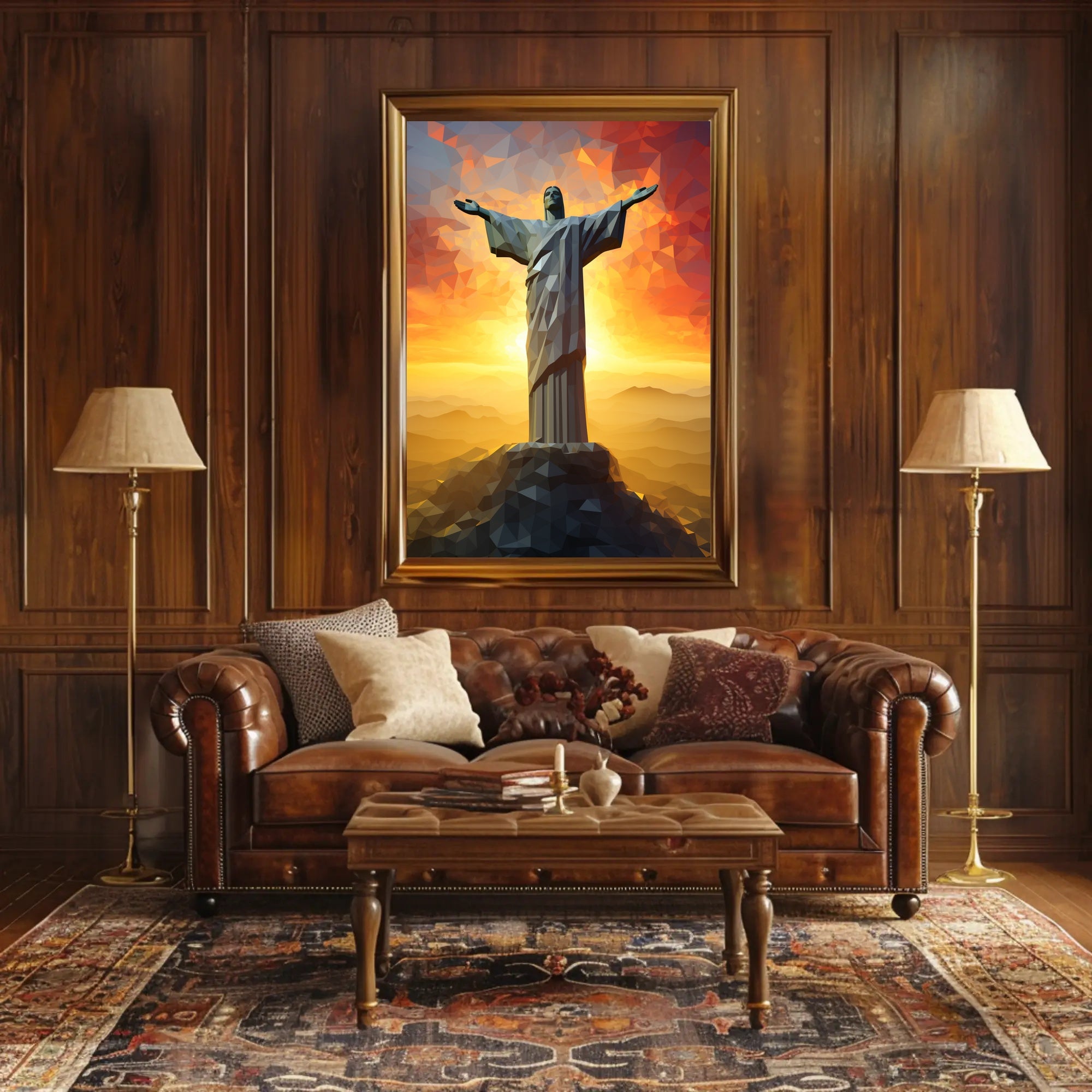 Christ The Redeemer At Sunset Poster