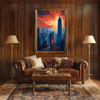 Art Deco New York Cityscape Poster Vintage Wall Art