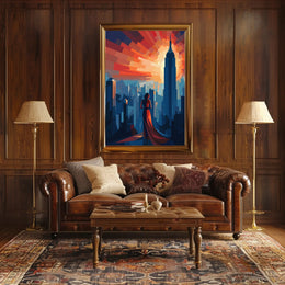 Art Deco New York Cityscape Poster Vintage Wall Art