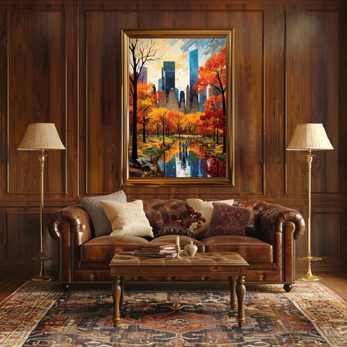 Autumn Tranquility: Scenic Pathway Artful Landscape Poster