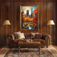Autumn Tranquility: Scenic Pathway Artful Landscape Poster