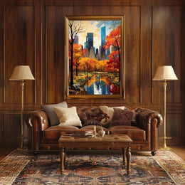Autumn Tranquility: Scenic Pathway Artful Landscape Poster