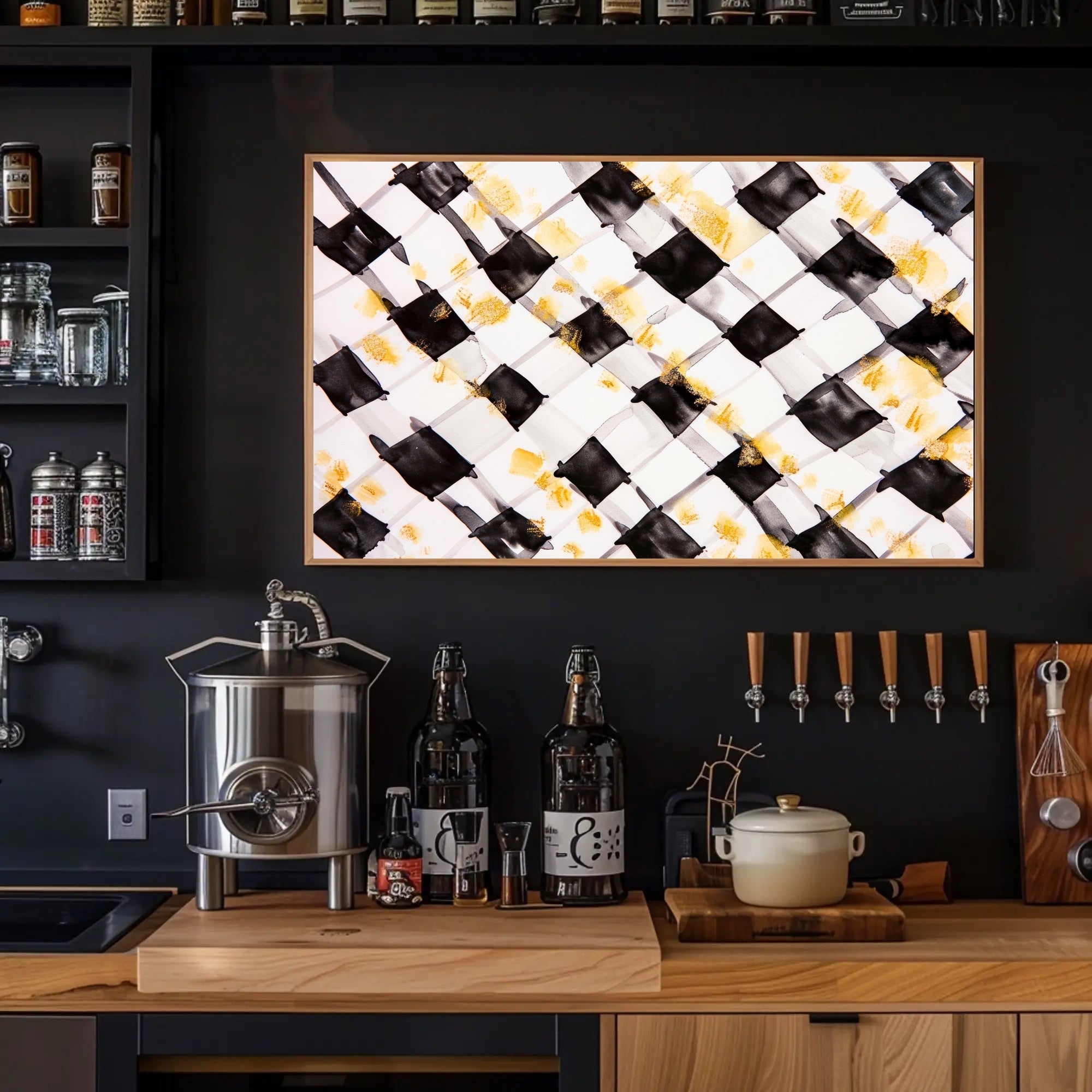Abstract Checkered Art Poster