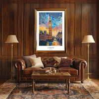 London Sunset Cityscape with Big Ben Urban or Cityscape Poster PosterGoat