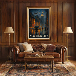 New York City A Rainy Evening Poster