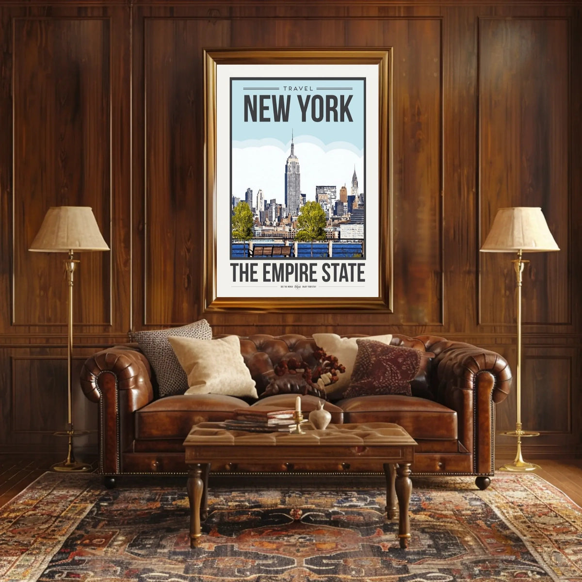 Empire State Building New York City Poster Vintage Travel