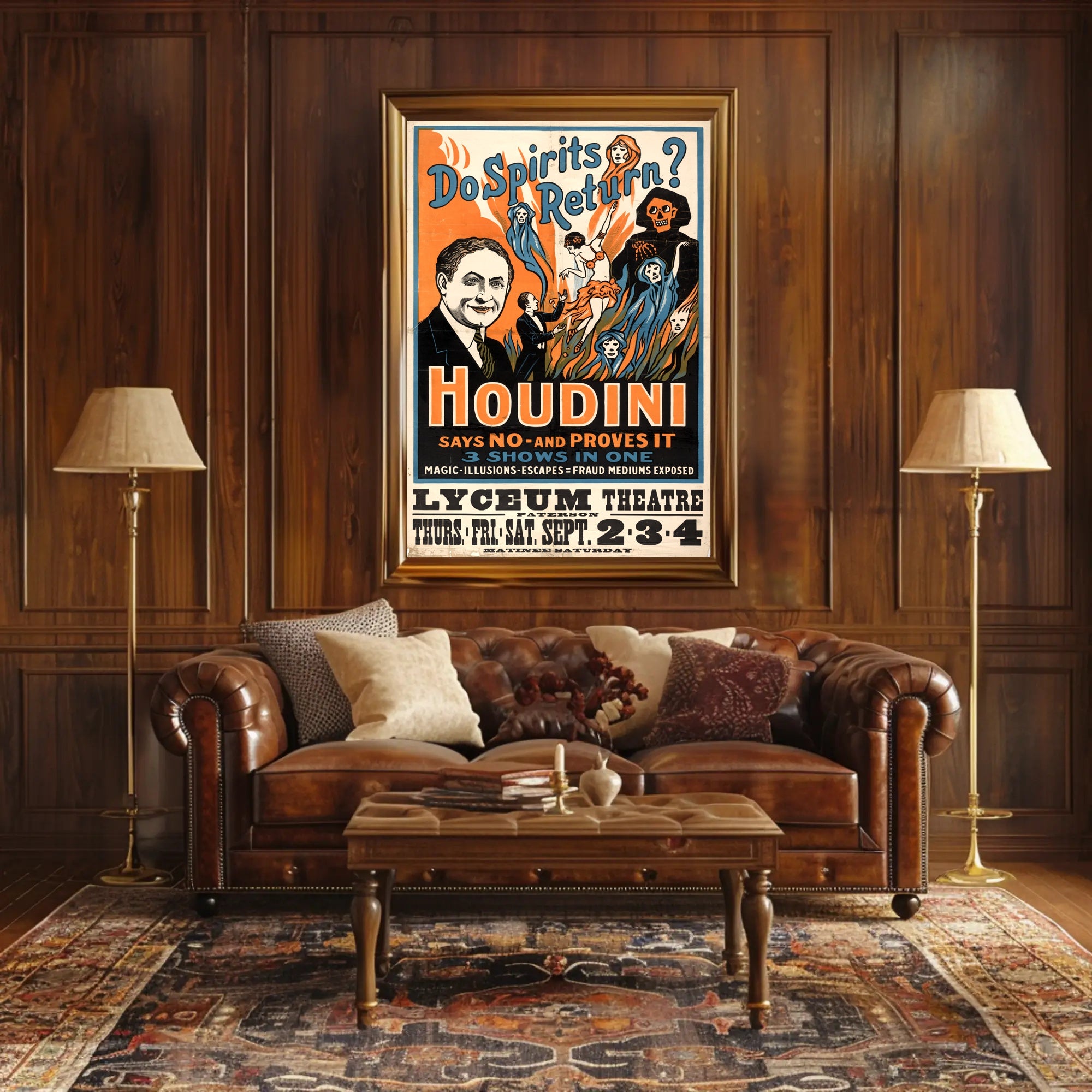 Houdini Magic Illusion Show Vintage Cultural Poster