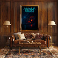 Amalfi Coast At Night Poster Wall Art Print Gallery Quality
