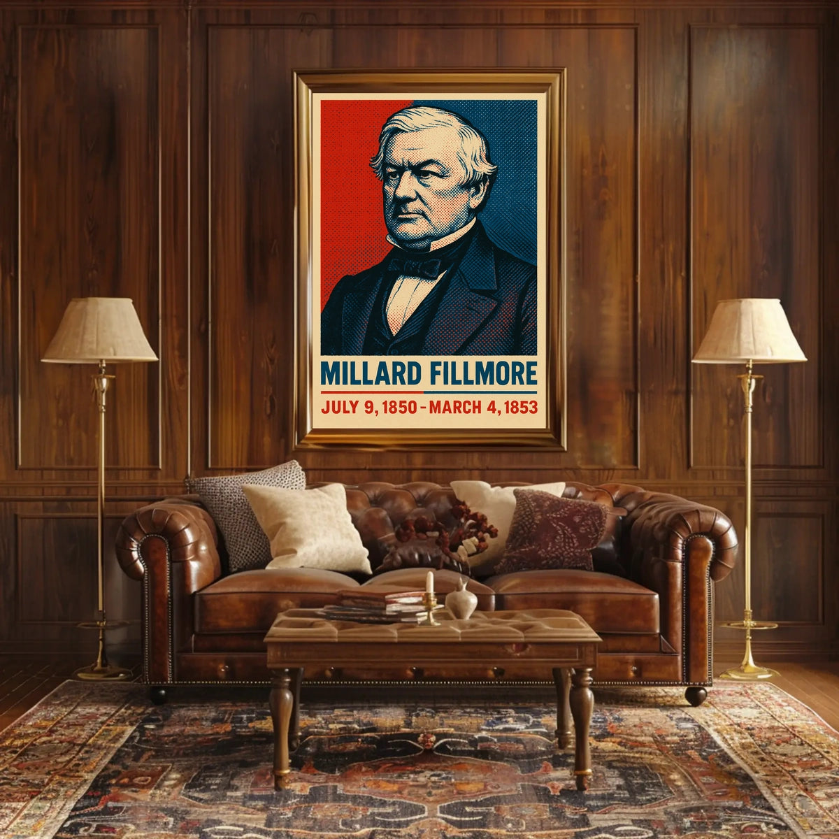 Millard Fillmore Presidential Term Vintage Collector Poster
