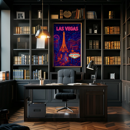 Las Vegas Neon Night Lights Travel Poster