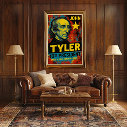 John Tyler 10th President of the United States Graffiti Pop Art Poster