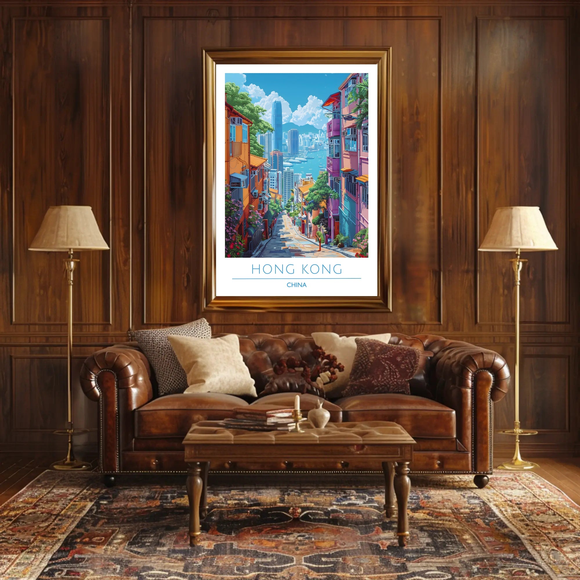 Vibrant Hong Kong Cityscape Adventure Urban or Cityscape Poster