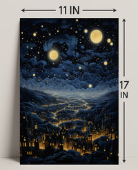 Starry Night Over The City Poster PosterGoat