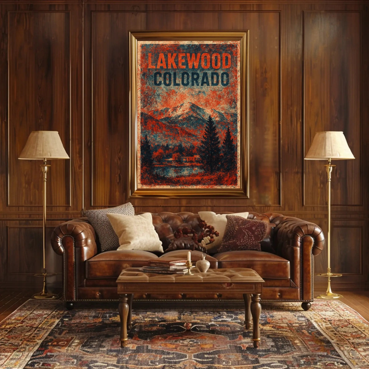 Lakewood Colorado Vintage Travel Art Deco Nostalgic Explorer Collector Home Decor Poster