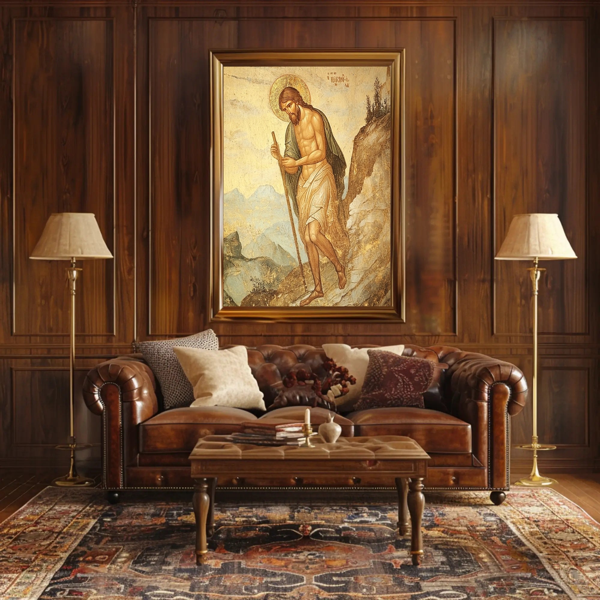 Religious Iconographic Art Print in Historical Heritage Poster