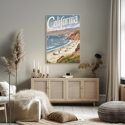 California Beach Vintage Poster